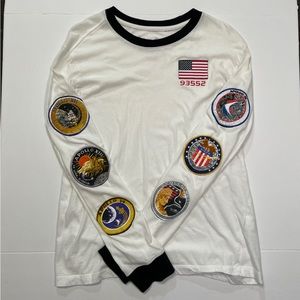 Nike NASA PG3 Apollo Mission Logos Long Sleeve T-Shirt (White) (Medium)
